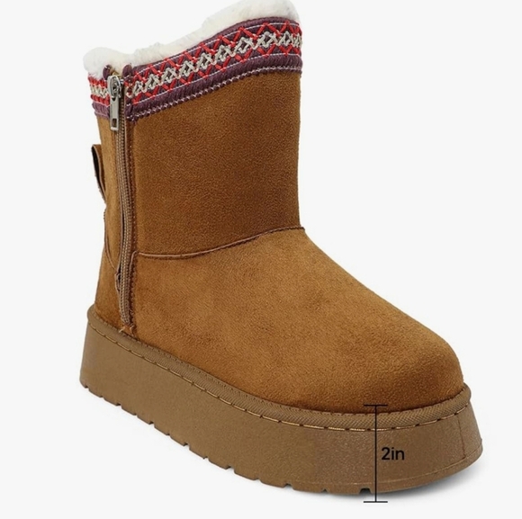 Women's Snow Platform Boots Size 8 - Picture 7 of 11